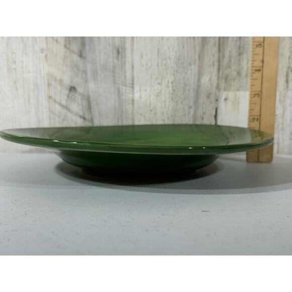 Pottery Barn Sausalito Moss Green 10” Salad Plates Set of 2 Hand-painted Mexico - Picture 4 of 6